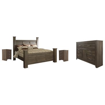 Signature Design by Ashley Juararo 4-Piece King Bedroom Set in Dark Brown, , large