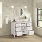 James Martin Vanities Lorelai 48" Single Vanity in Bright White with 3 cm Eternal Jasmine Pearl Quartz Top, , large