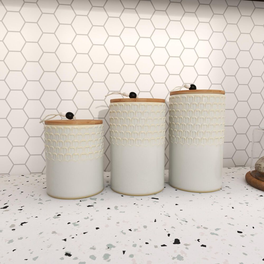 Maple and Jade Country Cottage Decorative Jar in White and Brown &#40;Set of 3&#41;, , large