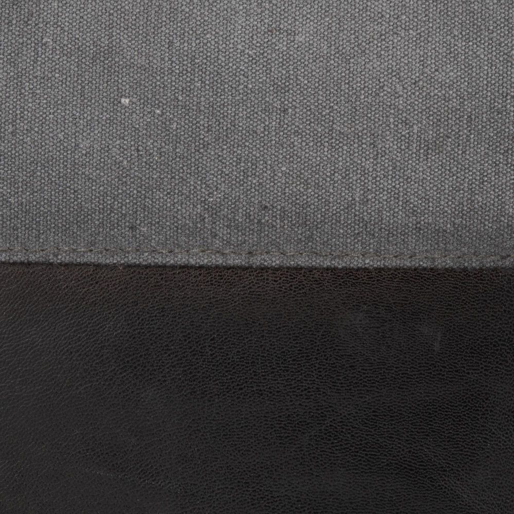 Lumisource Cobber Canvas Pouf in Black and Grey, , large