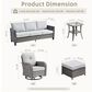 HOMLUX 6-Piece Patio Conversation Set in Gray, , large