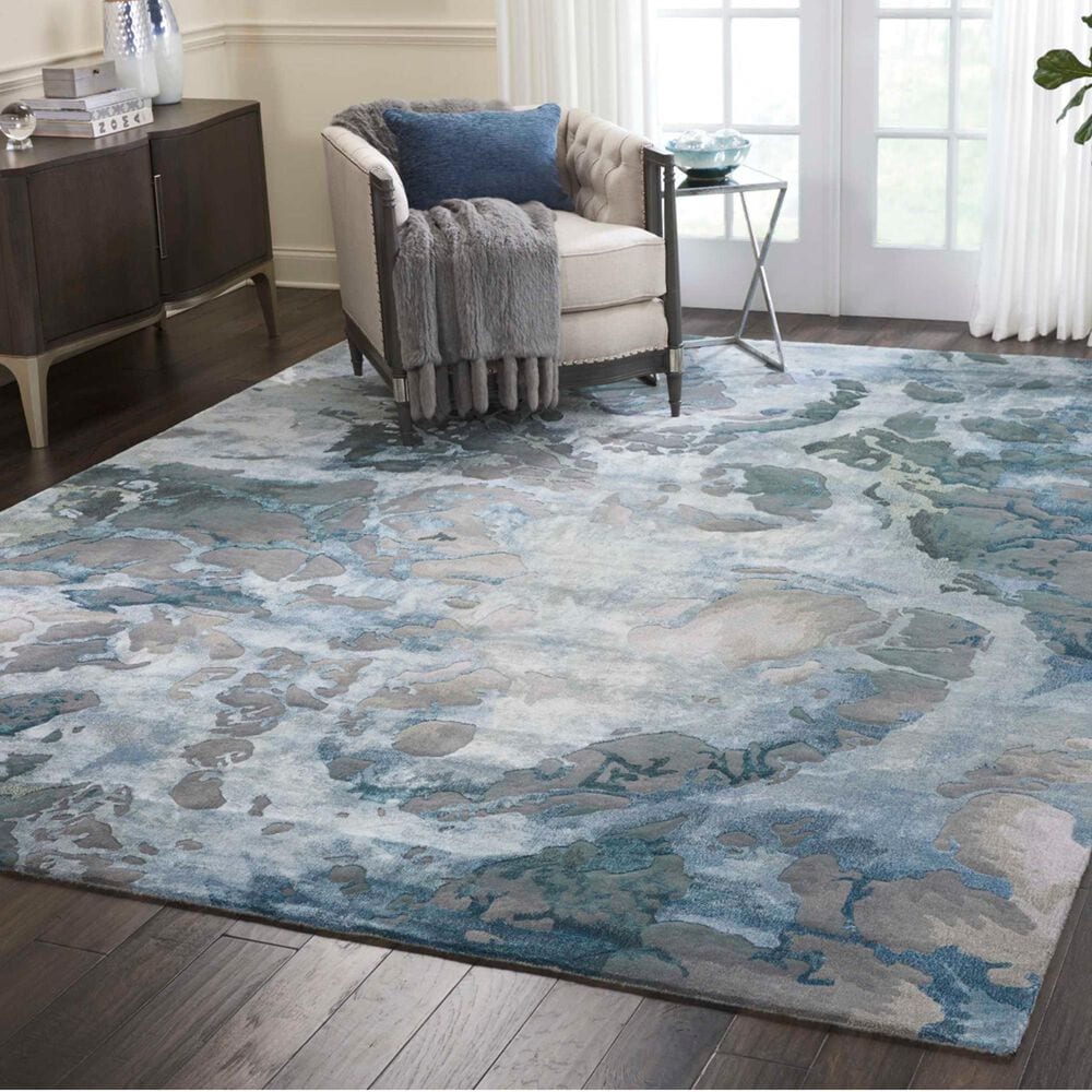 Nourison Prismatic PRS14 9&#39;9&quot; x 13&#39;9&quot; Grey and Slate Area Rug, , large