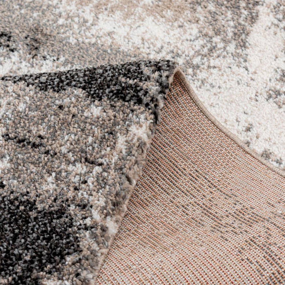 Central Oriental Tulsa Brunsville 5' x 7'3" White Sand and Armor Grey Area Rug, , large