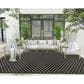 Nourison Twist Reversible 9" x 12" Black Indoor/Outdoor Area Rug, , large