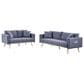 HOMLUX Sofa and Loveseat Set with USB Ports, Pillows and Storage in Dark Gray, , large