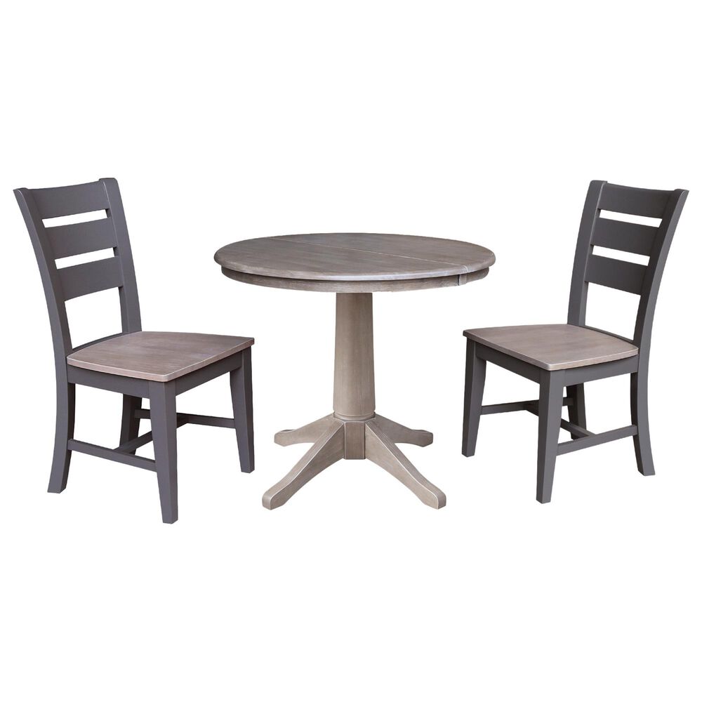 International Concepts 3-Piece Oval Dining Set in Graywashed and Clay Taupe, , large