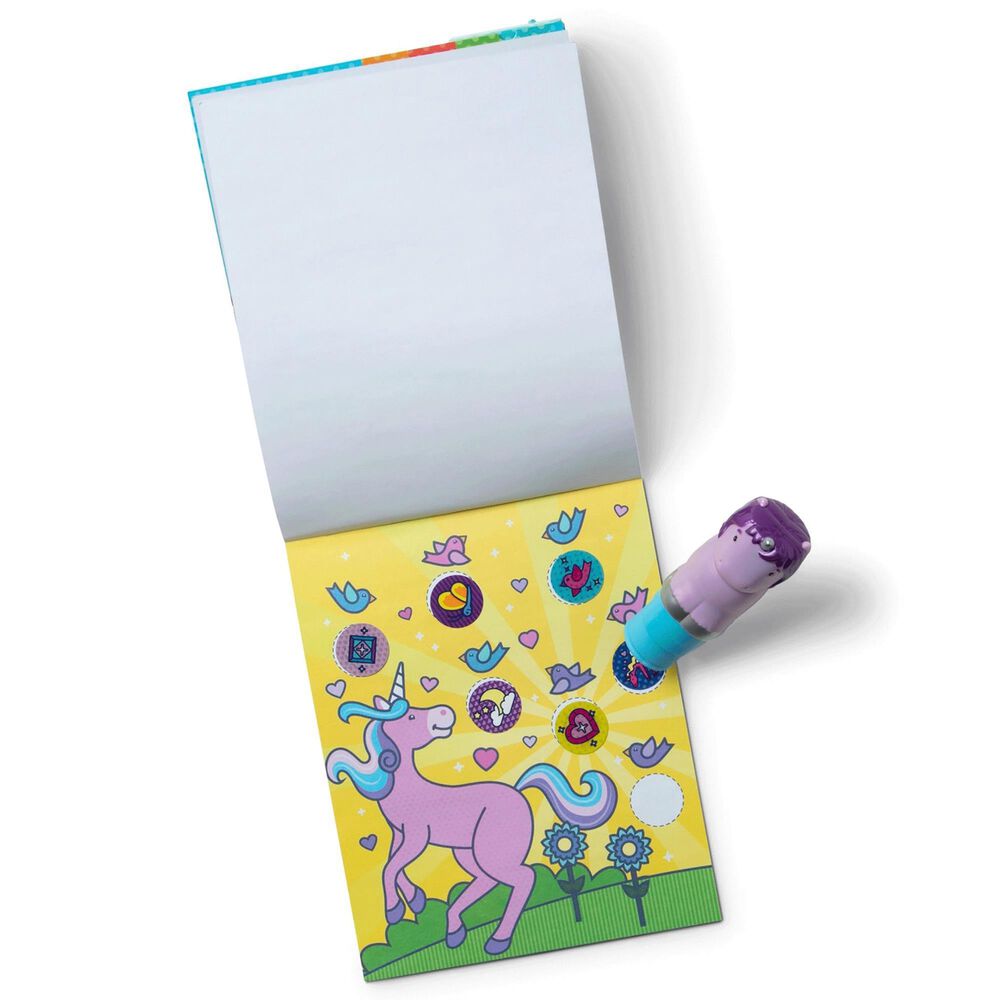 Melissa &amp; Doug Unicorn 24-Page Activity Pad and Sticker Stamper in Purple, , large