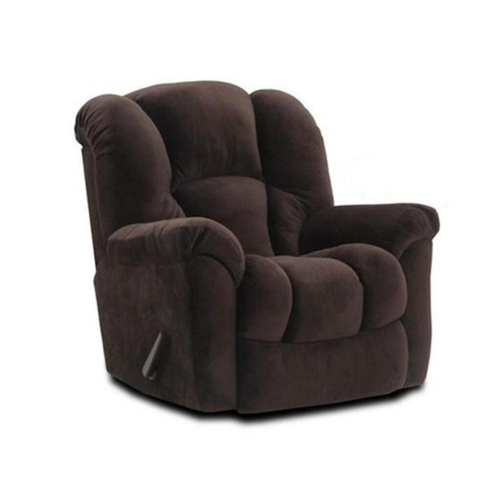 HomeStretch Microfiber Manual Rocker Recliner in Chocolate, , large