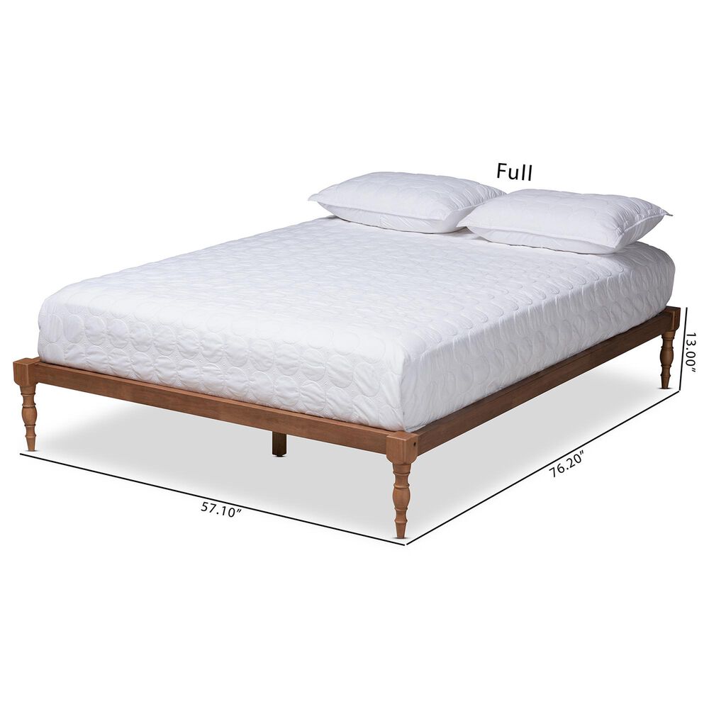 Baxton Studio Iseline Full Platform Bed Frame in Walnut Brown, , large
