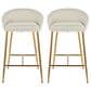 Lumisource Matisse Counter Stool with Cream Cushion in Gold (Set of 2), , large