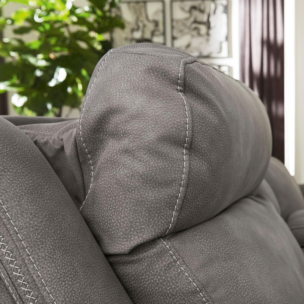 Ashley Next-Gen DuraPella Power Reclining Sofa with Power Headrest in Slate, , large