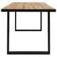 Hearth and Haven Outdoor 70 Inch Dining Table with Wood Top and Sled Base in Teak and Black, , large