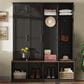 HOMLUX 4-Hook Hall Tree with 8-Door in Black and Walnut, , large