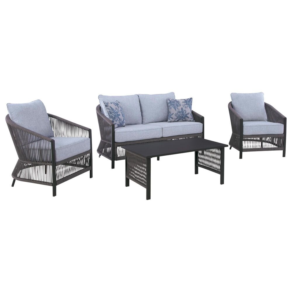 Ashley Bridges Beach 4-Piece Patio Conversation Set in Gray, , large