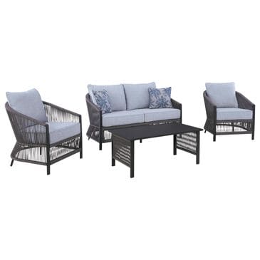 Ashley Bridges Beach 4-Piece Patio Conversation Set in Gray, , large