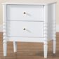 Baxton Studio Lucera 2-Drawer Bobbin Nightstand in White, , large