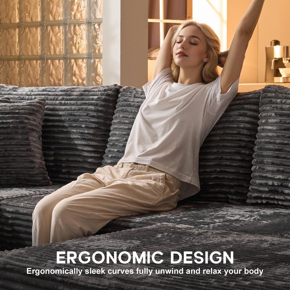 HOMLUX 108" Modular Sofa Set in Gray, , large