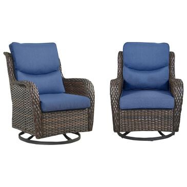 Sunwell Garden Carolina Patio Swivel Glider Chair in Blue (Set of 2), , large