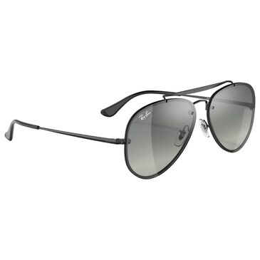 Ray-Ban Blaze Aviator Sunglasses with Grey Lenses in Matte Black, , large