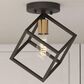 Vaxcel Deering 1-Light Flush Mount in Matte Black and Satin Brass, , large