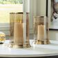 Ashley Aavinson 11" Candle Holder in Amber and Gold, , large