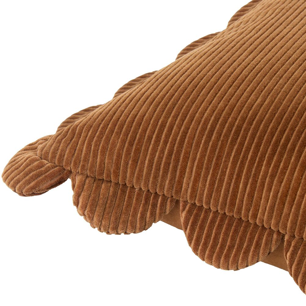 Surya Corduroy Quarters 20" Square Throw Pillow in Chesnut, , large
