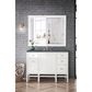 James Martin Vanities Addison 48" Single Bathroom Vanity in Glossy White with 3 cm Parisien Bleu Quartz Top and Rectangular Sink, , large