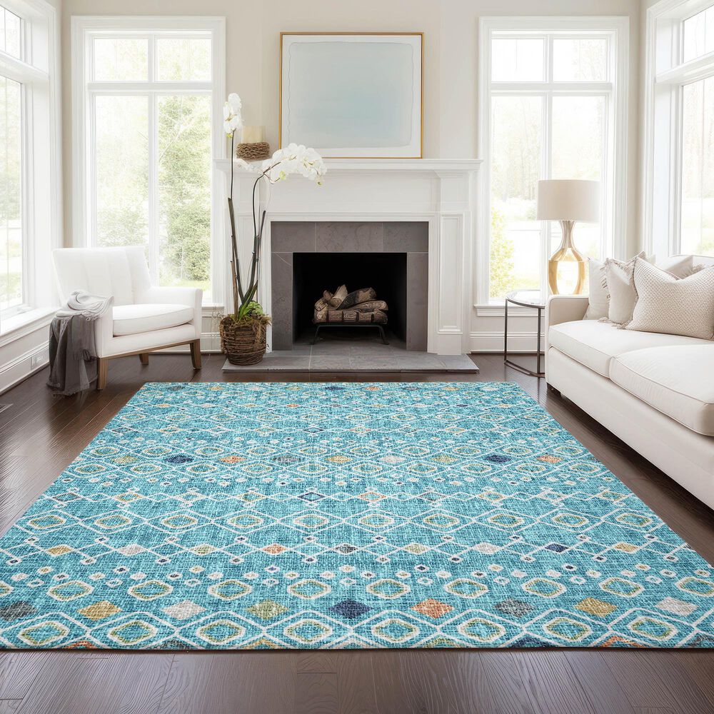 Dalyn Rug Company Portico PO4 Teal 10&#39; x 14&#39; Area Rug, , large