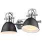 Golden Lighting Duncan 2-Light Bath Vanity in Chrome and Matte Black, , large