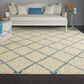 Nourison Brisbane BRI08 5" x 7" Ivory and Aqua Area Rug, , large