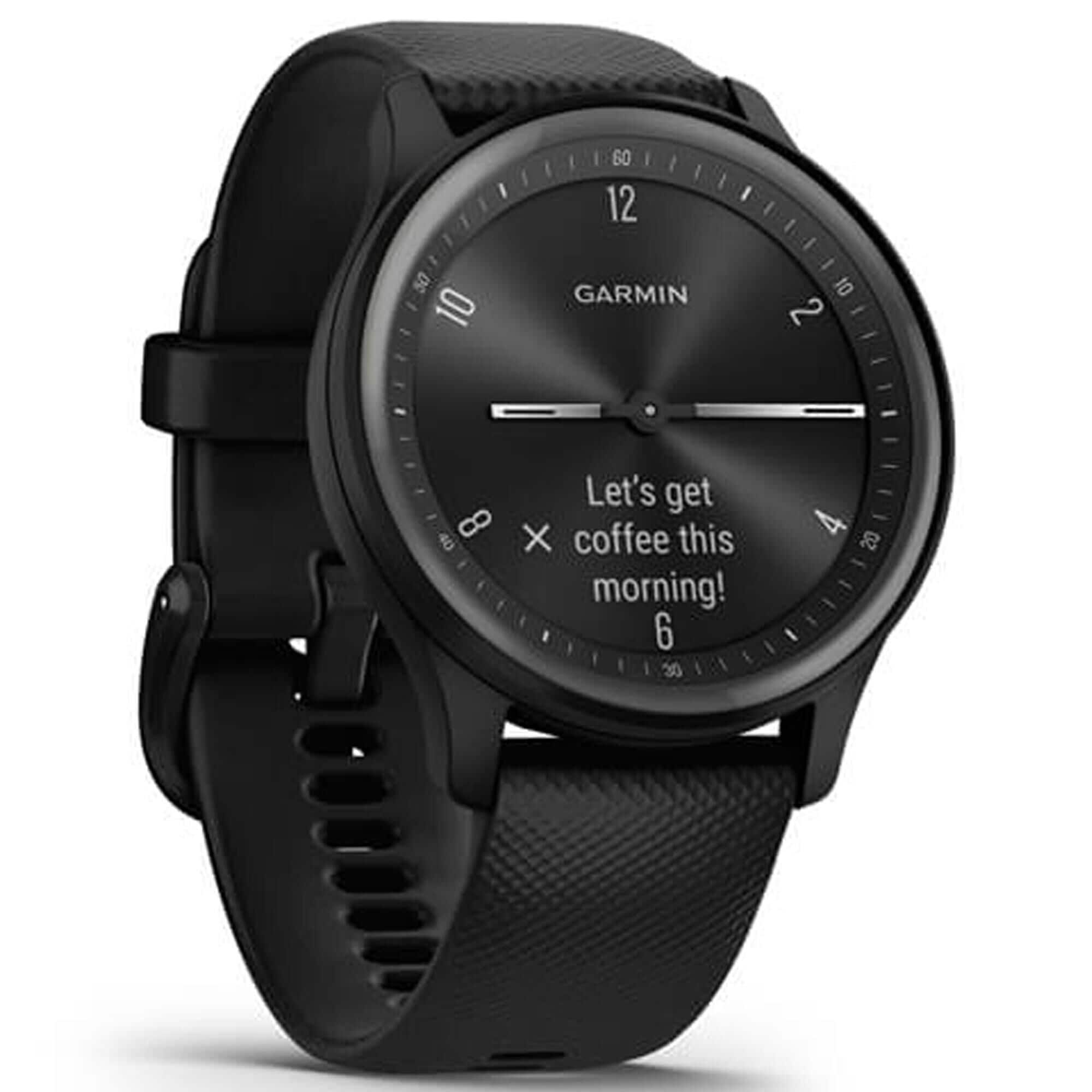 Garmin Vivomove Sport Smartwatch 28mm Black Case with Silicone