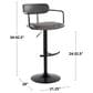 LumiSource Demi Swivel Adjustable Bar Stool with Black Upholstery in Black and Chrome (Set of 2), , large