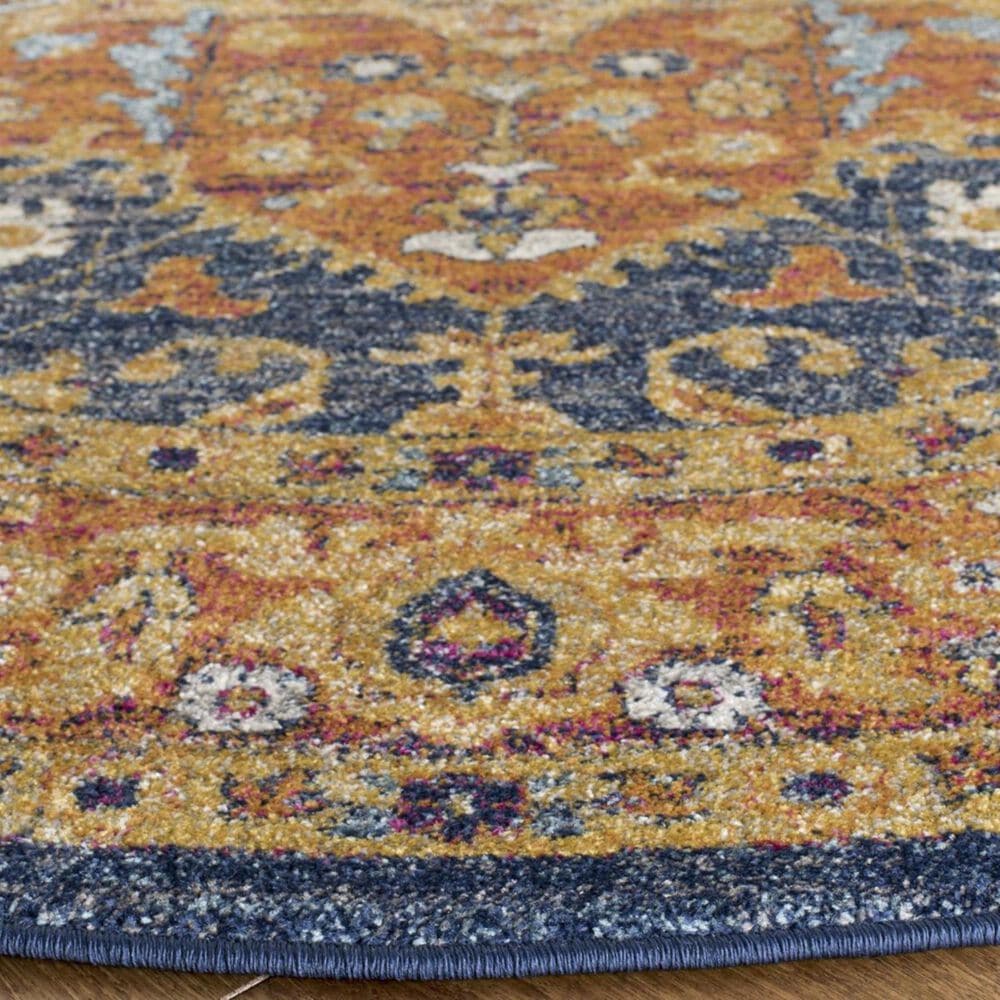 Safavieh Evoke EVK275C 3&#39; Round Blue and Orange Area Rug, , large