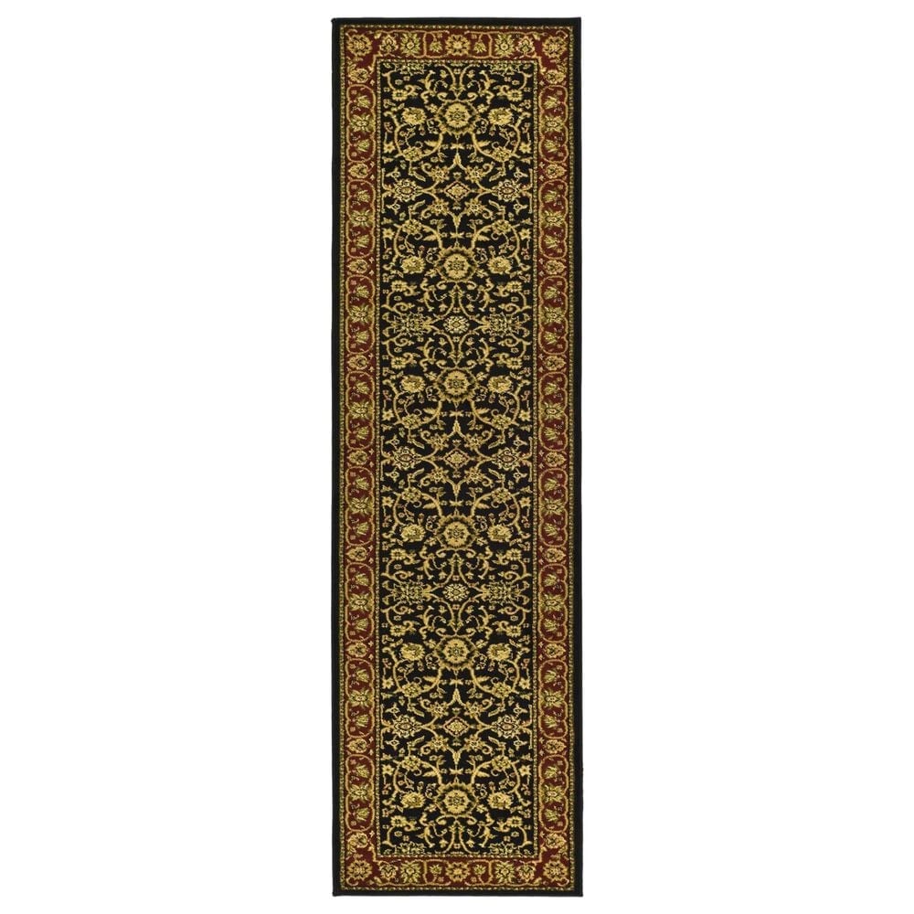 Safavieh Lyndhurst 2"3" x 14" Black and Red Runner, , large