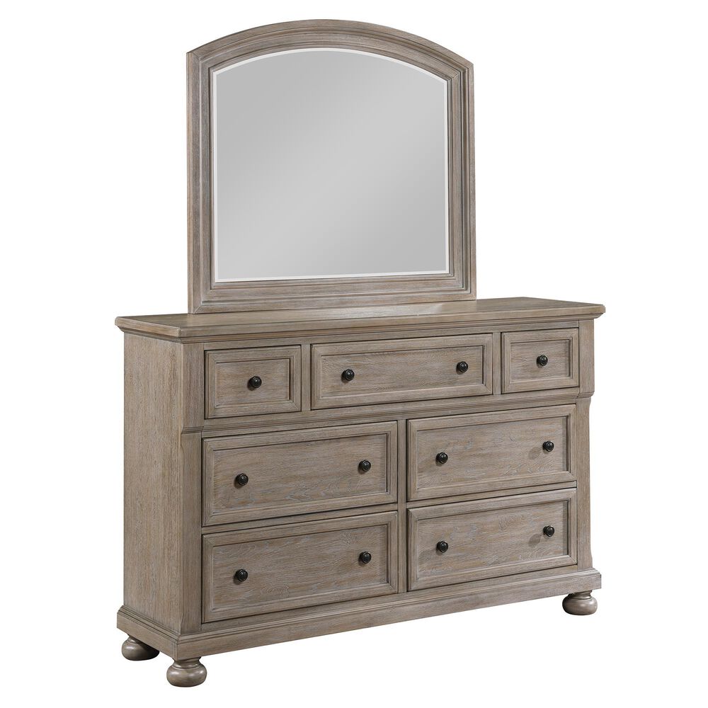 Davis International 7 Drawer Dresser and Mirror in Taupe, , large