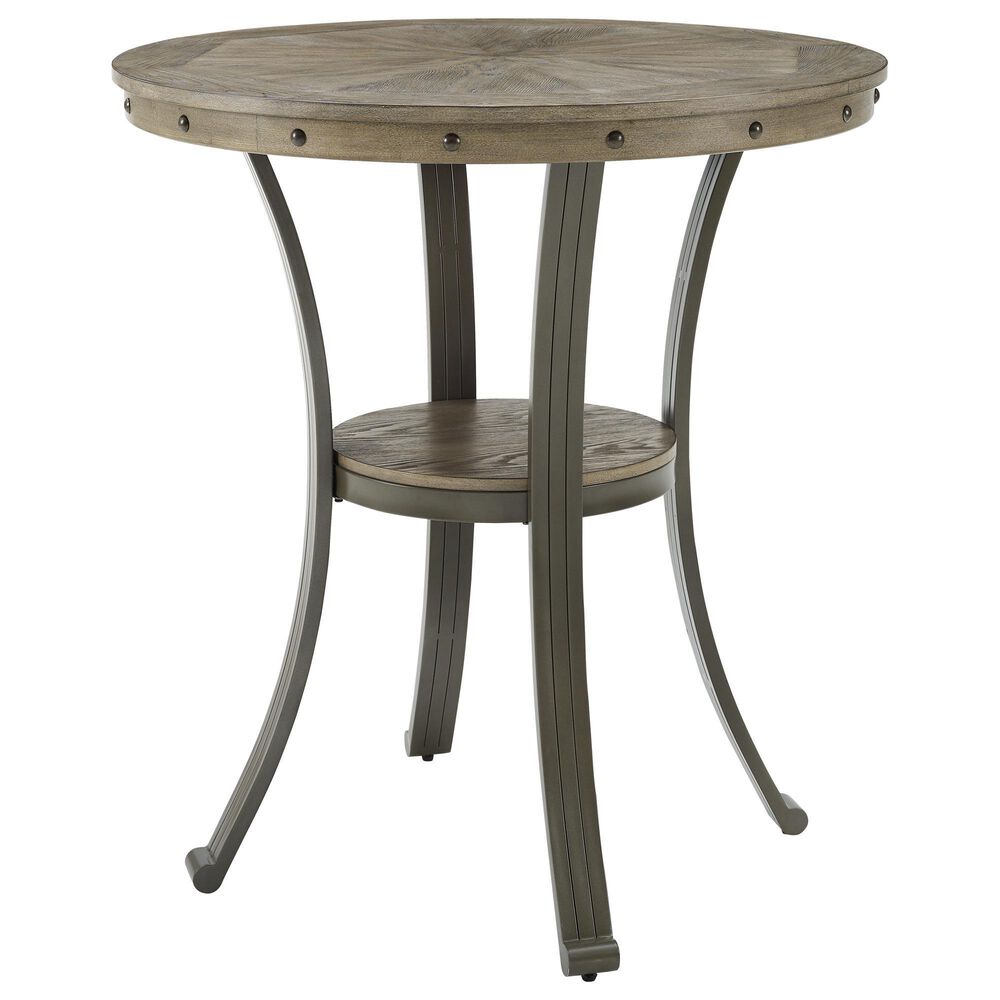 Linon Home Decor Franklin Bar Height Pub Table in Pewter and Grey Wash - Table Only, , large