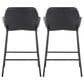 LumiSource Daniella Counter Stool with Black Faux Leather Upholstery in Black (Set of 2), , large