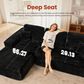 HOMLUX 105.5" Zero Assembly Sofa with Ergonomic Chaise Sectional in Black, , large