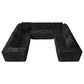 HOMLUX Modular Floor Sofa with Plush Corduroy, U-Shaped Sectional Couch with Chaise in Black, , large