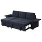 HOMLUX 84"W Reversible Sleeper Sectional Sofa with Storage Chaise, Cup Holders, USB, in Dark Grey, , large