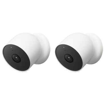 Google Indoor/Outdoor Wireless Smart Home Security Camera in White (Set of 2), , large