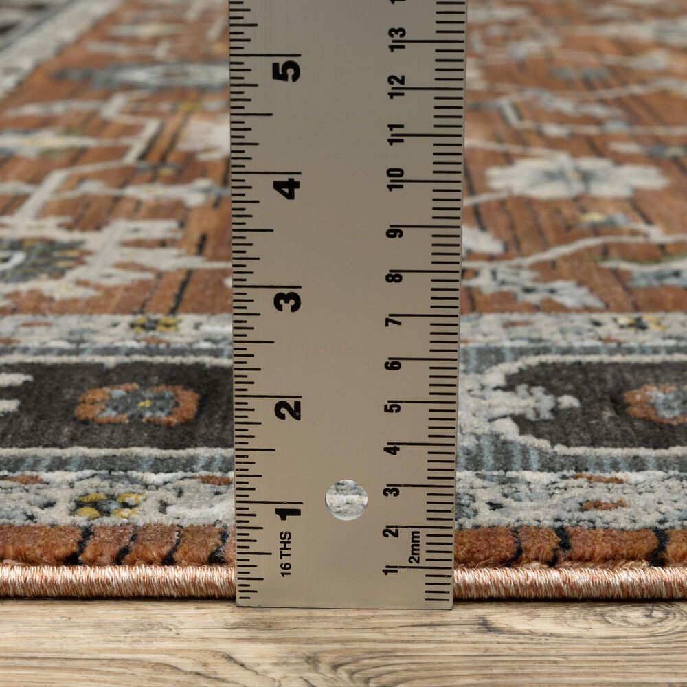 Oriental Weavers Keira Rust and Grey 9&#39;10&quot; x 12&#39;10&quot; Area Rug, , large