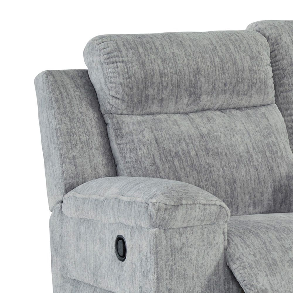 Ashley Buntington Double Manual Reclining Loveseat in Pewter, , large