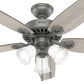 Hunter Builder Plus 52" Ceiling Fan with Lights in Matte Silver, , large