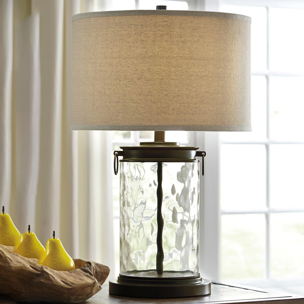 Ashley Tailynn Table Lamp in Clear and Bronze, , large