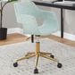 Lumisource Margarite Task Chair with Light Green Fabric Cushion in Gold, , large