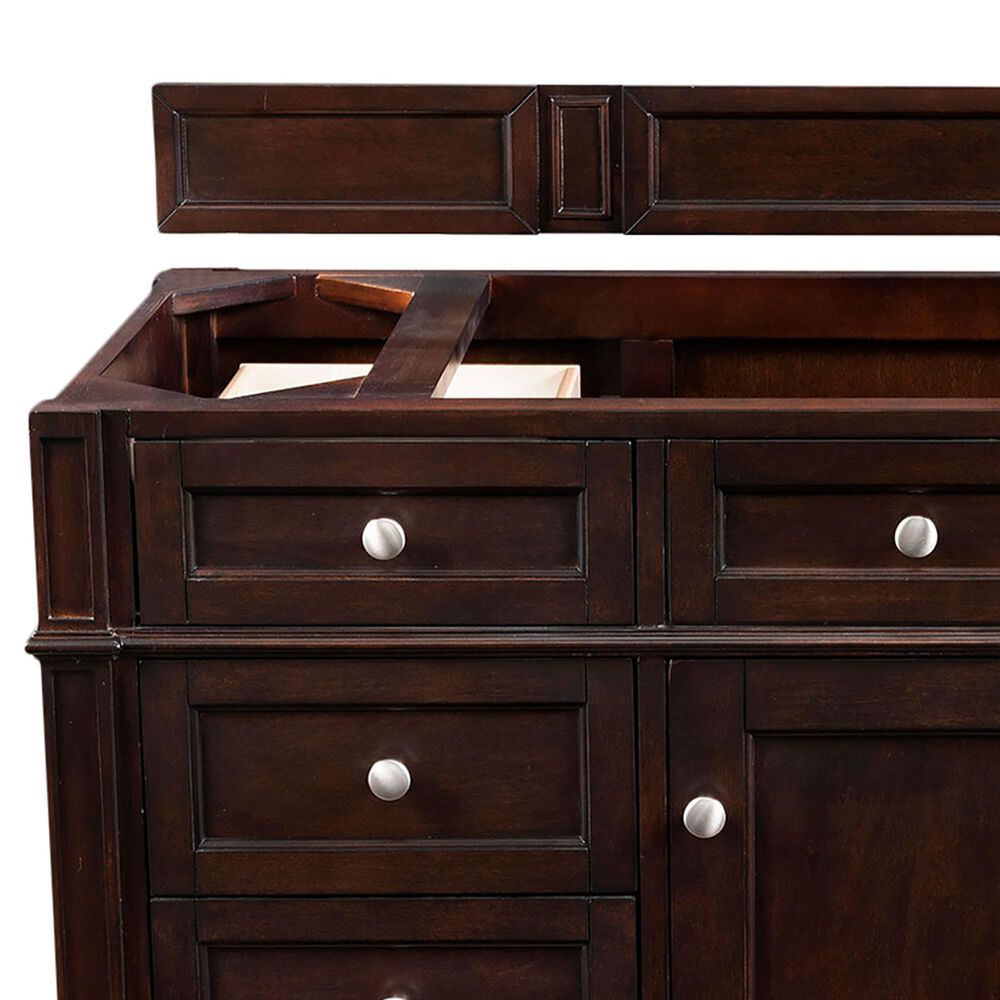 James Martin Vanities Brittany 48&quot; Single Bathroom Vanity in Burnished Mahogany with 3 cm Arctic Fall Solid Surface Top and Rectangle Sink, , large