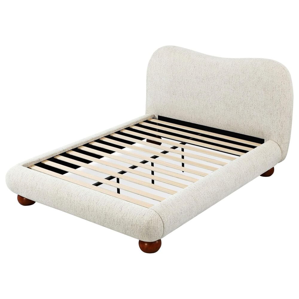 Urban Home Anansi Afra Eastern King Upholstered Footboard, Rails and Slats in Chinchilla, , large