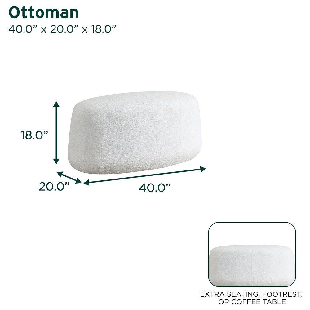 Lifestyle Solutions Kayden Ottoman in White, , large