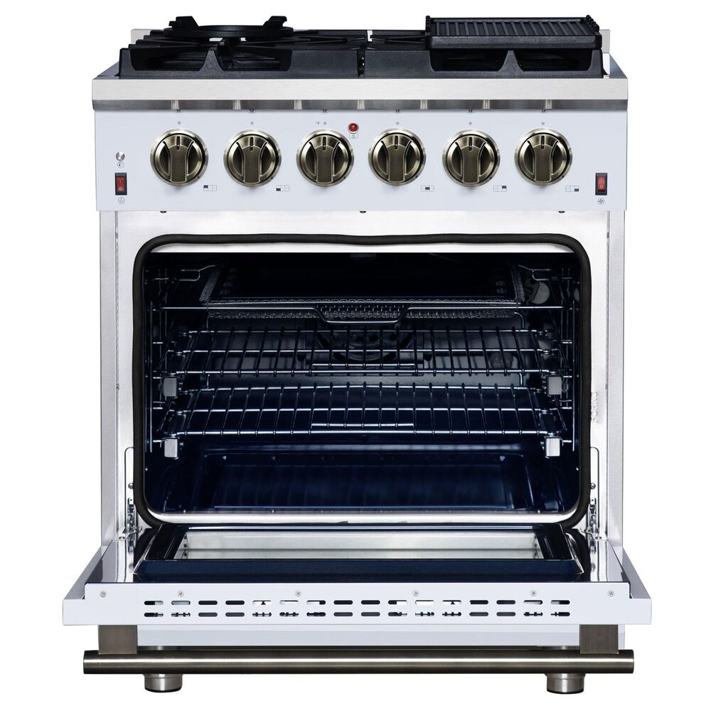 Forno Massimo 30" Freestanding Gas Range in White, , large